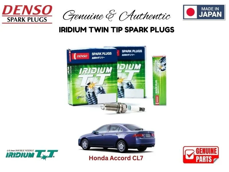 Honda Accord CL9 DENSO IRIDIUM TWIN TIP SPARK PLUGS 4 Pieces - MADE IN JAPAN Image-1