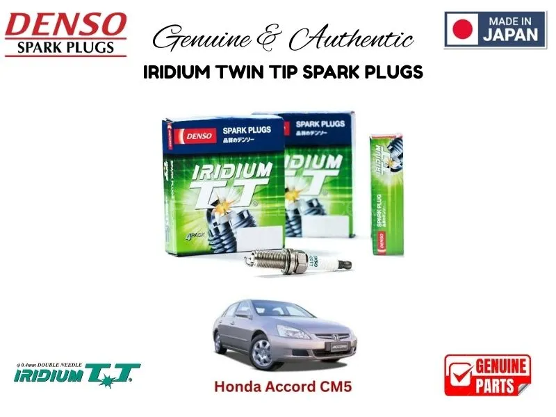 Honda Accord CM5 DENSO IRIDIUM TWIN TIP SPARK PLUGS 4 Pieces - MADE IN JAPAN Image-1