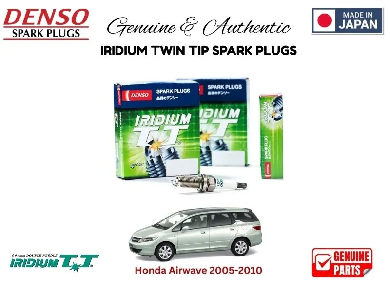 Honda Airwave 2005-2010 DENSO IRIDIUM TWIN TIP SPARK PLUGS 4 Pieces - MADE IN JAPAN Image-1
