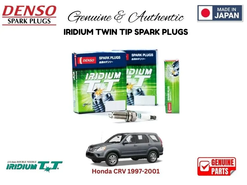 Honda C-RV 1997-2001 DENSO IRIDIUM TWIN TIP SPARK PLUGS 4 Pieces - MADE IN JAPAN Image-1