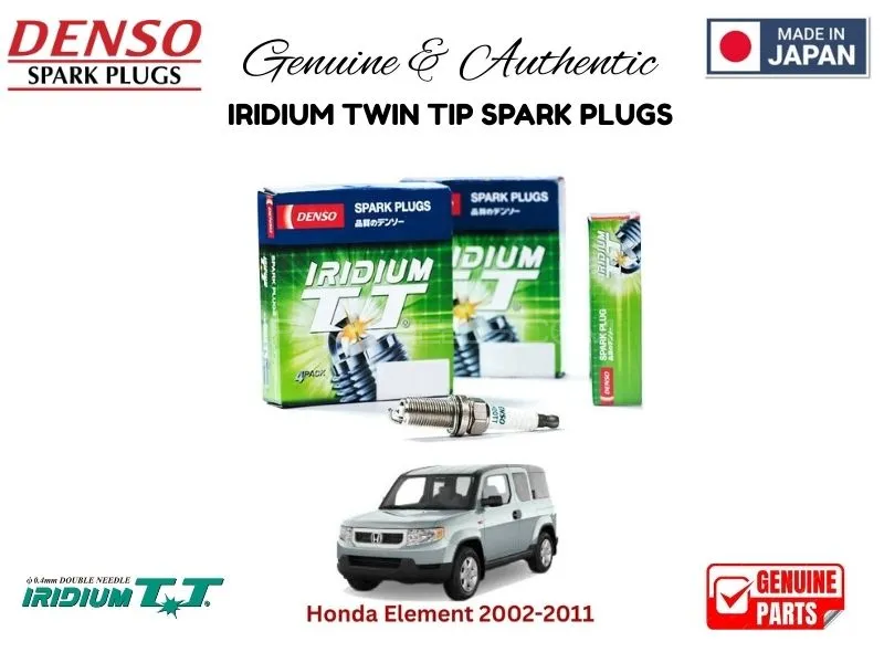Honda Element 2002-2011 DENSO IRIDIUM TWIN TIP SPARK PLUGS 4 Pieces - MADE IN JAPAN Image-1