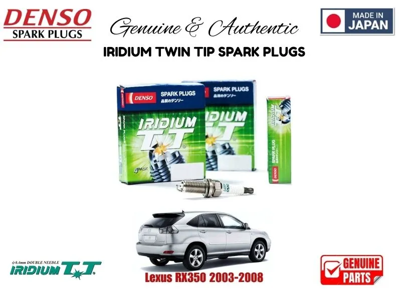 Lexus RX350 2003-2008 DENSO IRIDIUM TWIN TIP SPARK PLUGS 4 Pieces - MADE IN JAPAN Image-1