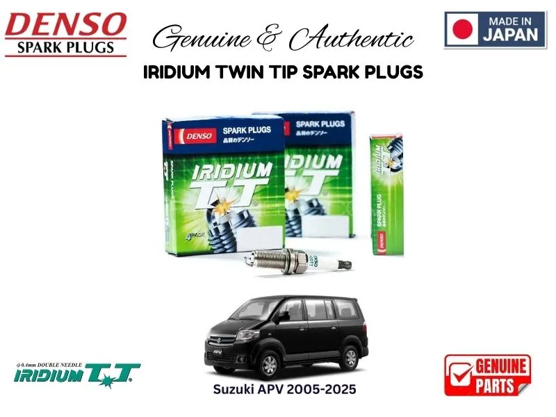 Suzuki APV 2005-2025  DENSO IRIDIUM TWIN TIP SPARK PLUGS 4 Pieces - MADE IN JAPAN Image-1
