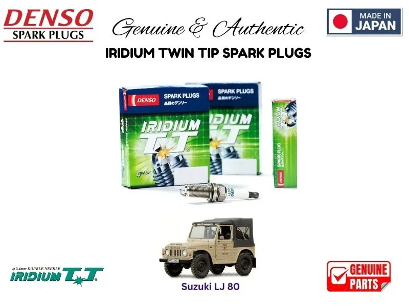 Suzuki LJ80 DENSO IRIDIUM TWIN TIP SPARK PLUGS 4 Pieces - MADE IN JAPAN Image-1