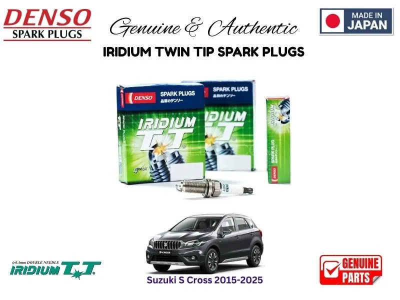 Suzuki S Cross 2015-2025 DENSO IRIDIUM TWIN TIP SPARK PLUGS 4 Pieces - MADE IN JAPAN Image-1