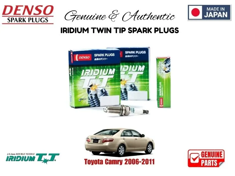 Toyota Camry 2006-2011 DENSO IRIDIUM TWIN TIP SPARK PLUGS 4 Pieces - MADE IN JAPAN Image-1