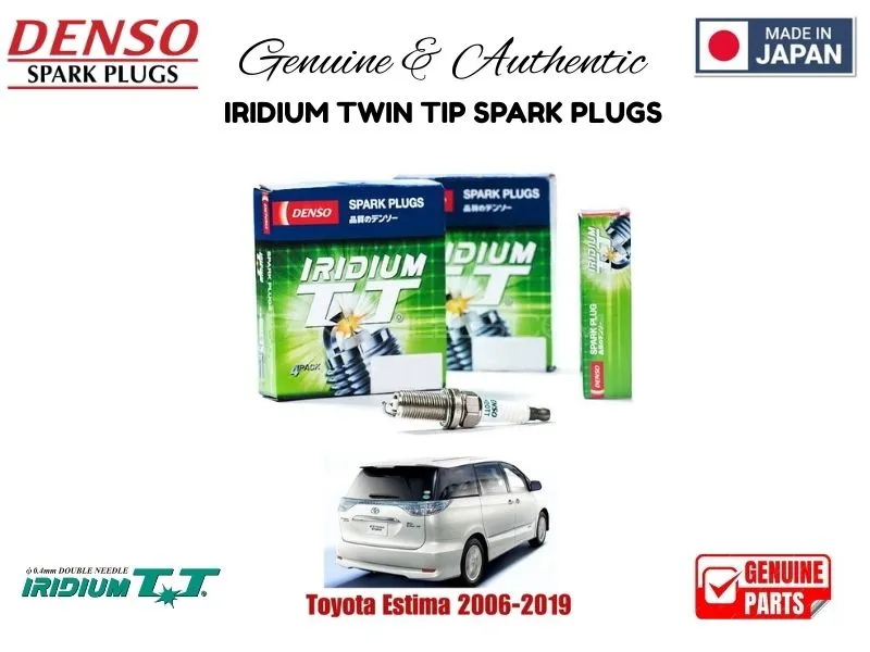Toyota Estima 2006-2019 DENSO IRIDIUM TWIN TIP SPARK PLUGS 4 Pieces - MADE IN JAPAN Image-1