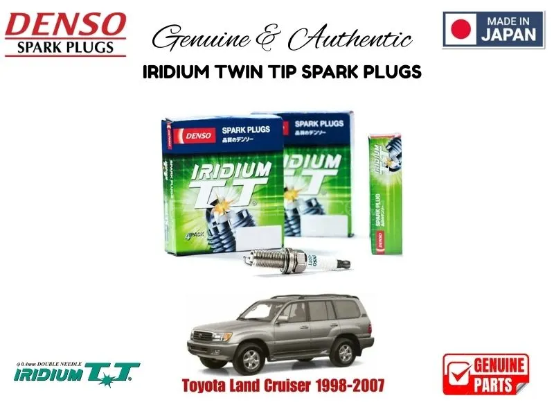 Toyota Land Cruiser 1998-2007 DENSO IRIDIUM TWIN TIP SPARK PLUGS 4 Pieces - MADE IN JAPAN Image-1