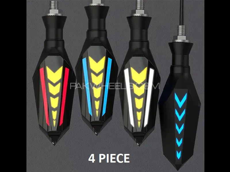 4Pc Stylish Indicator Lights Universal For All Bikes Image-1