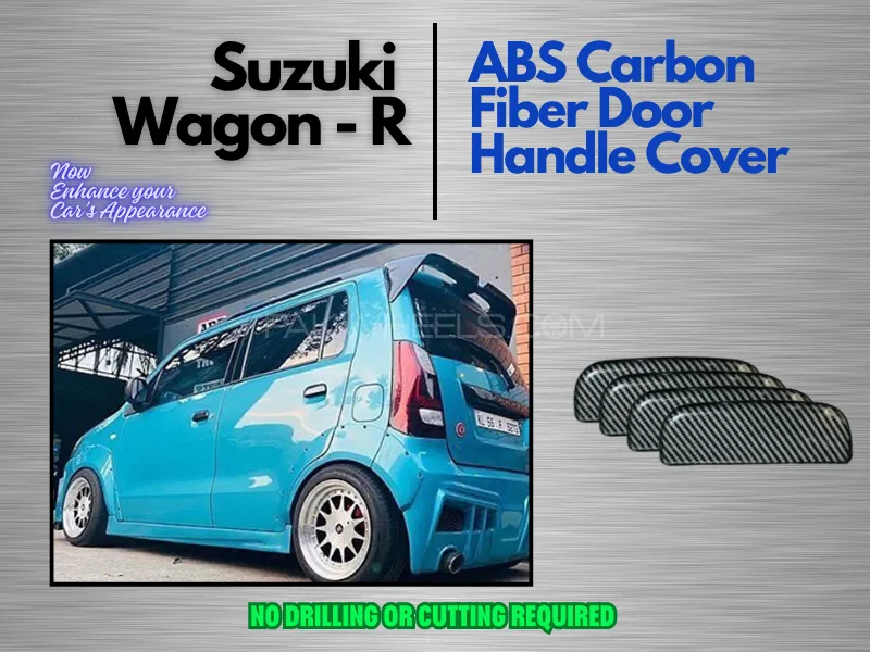 Carbon Fibers Handle Covers Suzuki Wagon R Image-1