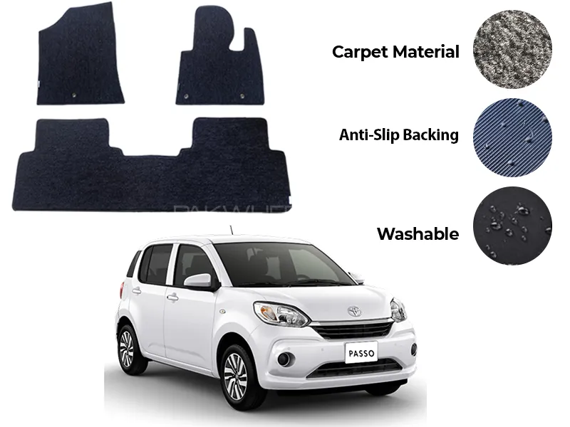 Toyota Passo Moda Genuine Fitting Carpet Floor Mat 3PCS - Model 2017-2025 Image-1