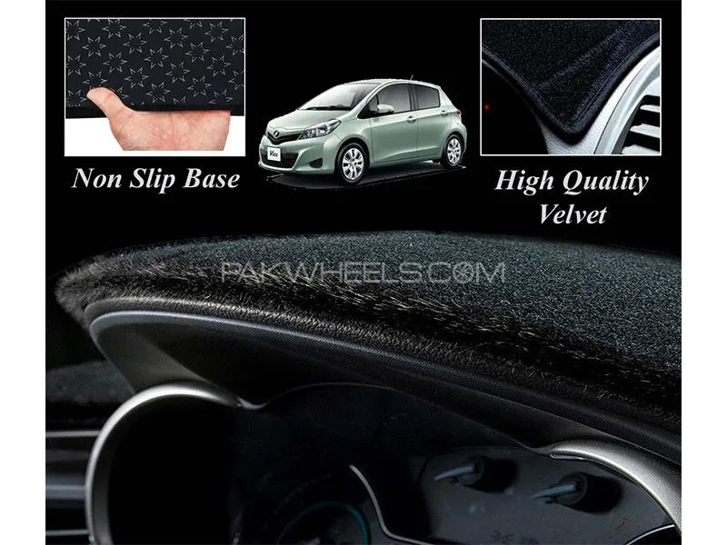 Toyota Vitz 2014 -2024 Velvet Dashboard Carpet Cover | Non Slip | Washable Image-1