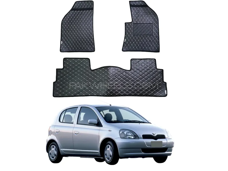 Toyota Vitz 7D Floor Mat ( Flat Style ) - Model 1998-2004 Image-1