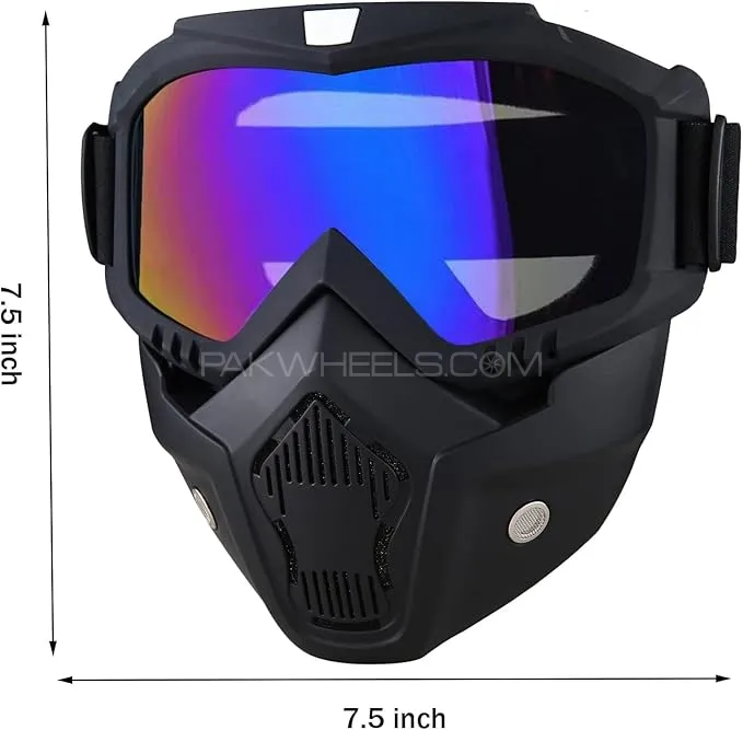 Universal UV Protection Face Mask With Transparent Glasses For Bike Riding 1 Pc Universal UV Protection Face Mask With Transparent Glasses For Bike Riding 1 Pc Image-3