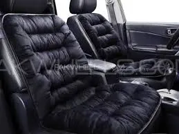 1 Pc Car Seat Cushion (Valvet)/ (BLACK)  Extra Soft Quilted Image-1