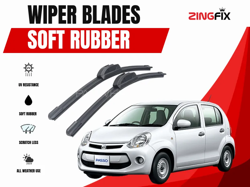 Zingfix Soft Rubber Wiper Blade for Toyota Passo (2010–2020) Image-1