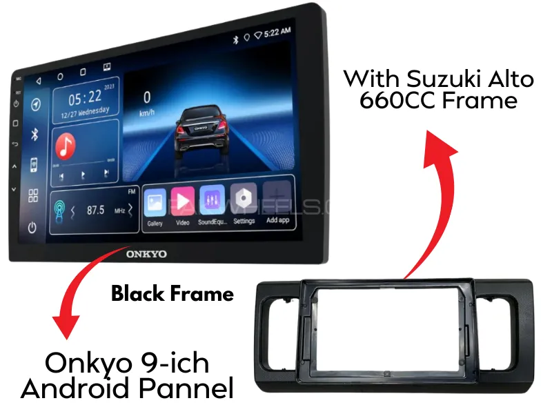 Suzuki Alto 660 Original Onkyo X-QD1120  Android Panel with Black Frame  9-Inch | 2+32GB | GPS, Mic Image-1