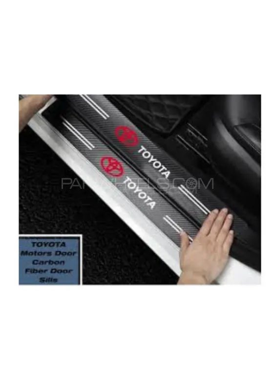 4 (PCS) Toyota  Car Waterproof Carbon Door Sill Protector MADE IN CHINA Image-1