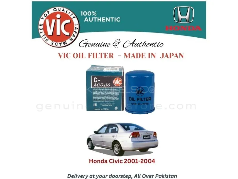 Honda Civic 2001-2004 VIC OIL FILTER - MADE IN JAPAN Image-1