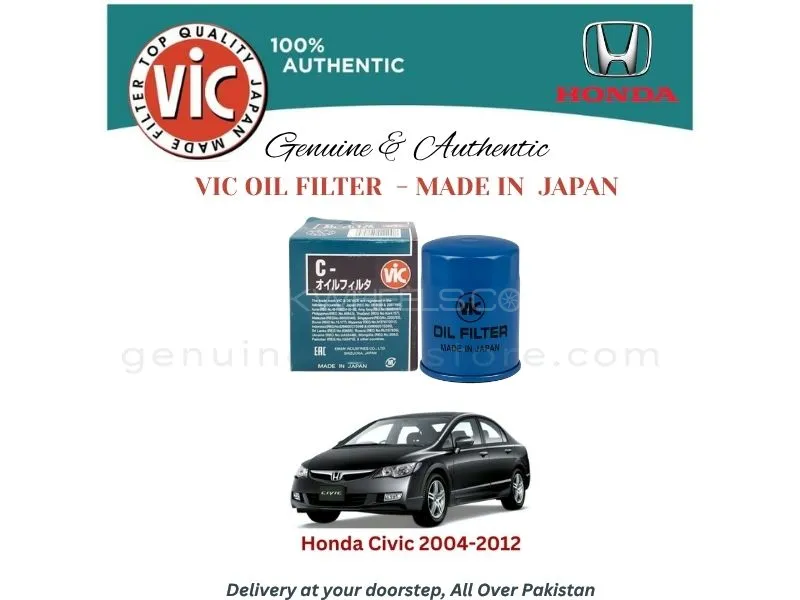 Honda Civic 2004-2012 VIC OIL FILTER - MADE IN JAPAN Image-1