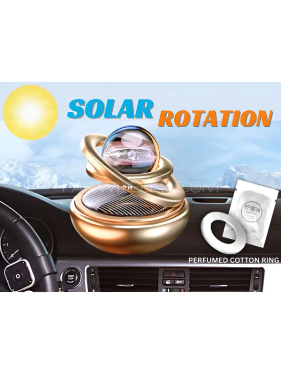 Solar Interstellar Levitation Ring Car Dashboard Car Solar Perfume Diffuser Car Air Freshener-GOLDEN Image-1