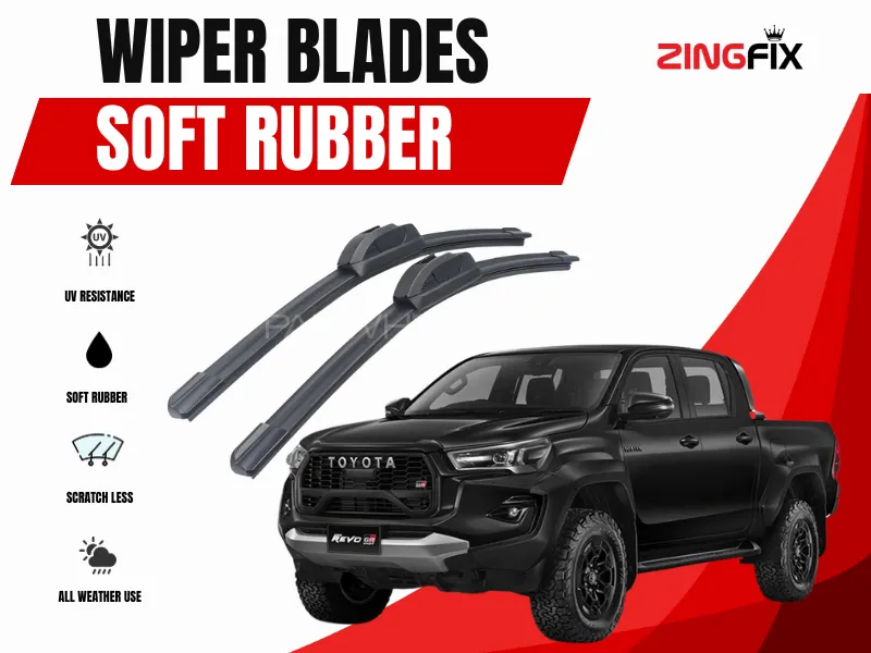 Zingfix Soft Rubber Wiper Blade for Toyota Hilux Revo (2016-2024) Image-1