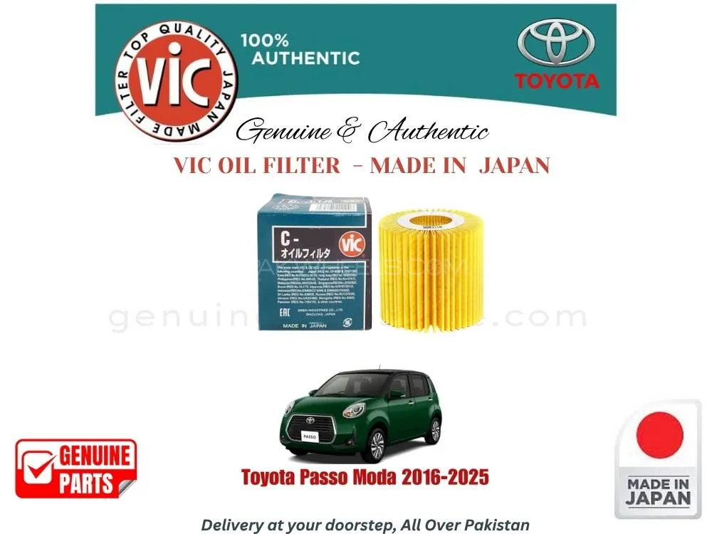 Toyota Passo Moda 2016-2025 VIC OIL FILTER - MADE IN JAPAN Image-1