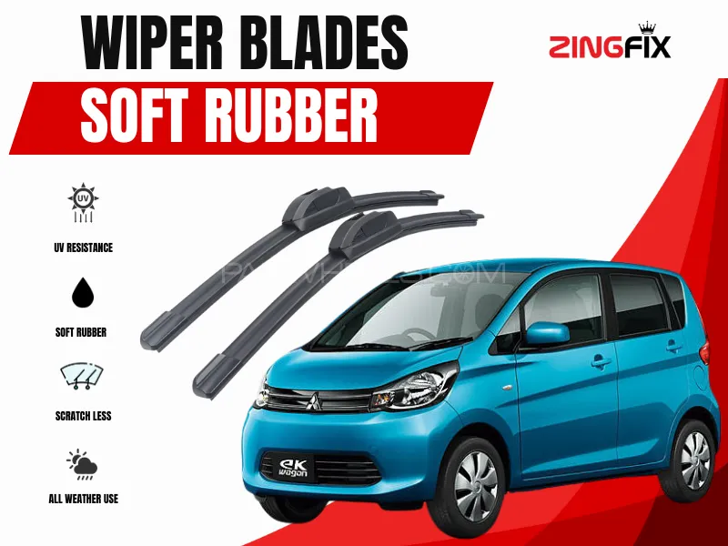 Zingfix Soft Rubber Wiper Blade for Mitsubishi EK Wagon (2006-2013) Image-1