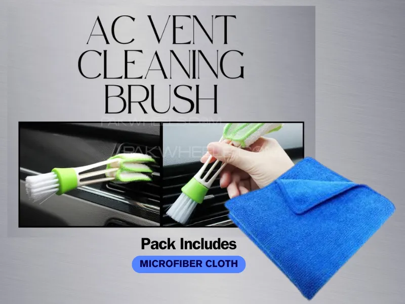 AC Vent Cleaning Brush and Car Keyboard  Package include One Piece of Microfiber Cloth Image-1