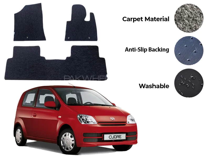 Daihatsu Cuore Genuine Fitting Carpet Floor Mat 3PCS - Model 2000-2012 Image-1