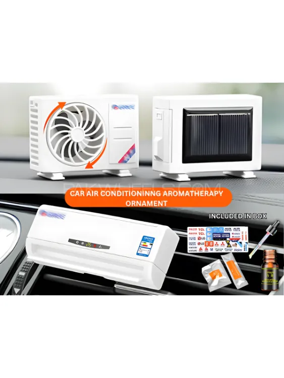 Solar Car Dashboard Air Freshener Mini Rotating Air Conditioning Decorative Aromatherapy Perfume. Image-1