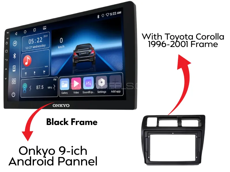 Toyota Corolla 1996-2001 Original Onkyo X-QD1120 Android Panel with Black Frame 9-Inch | 2+32GB | Image-1