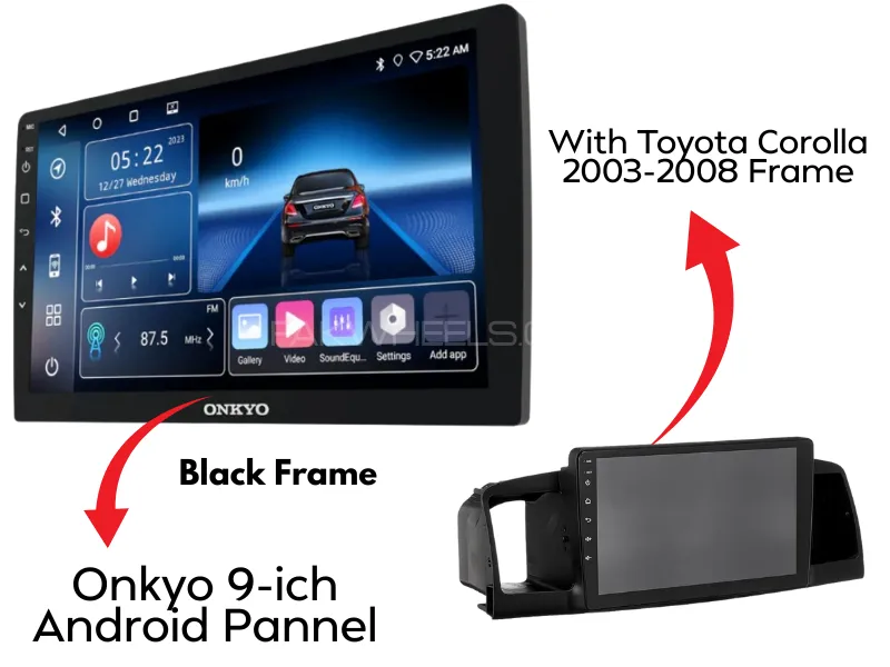 Toyota Corolla 2003-2008 Original Onkyo X-QD1120 Android Panel with Black Frame 9-Inch | 2+32GB | Image-1