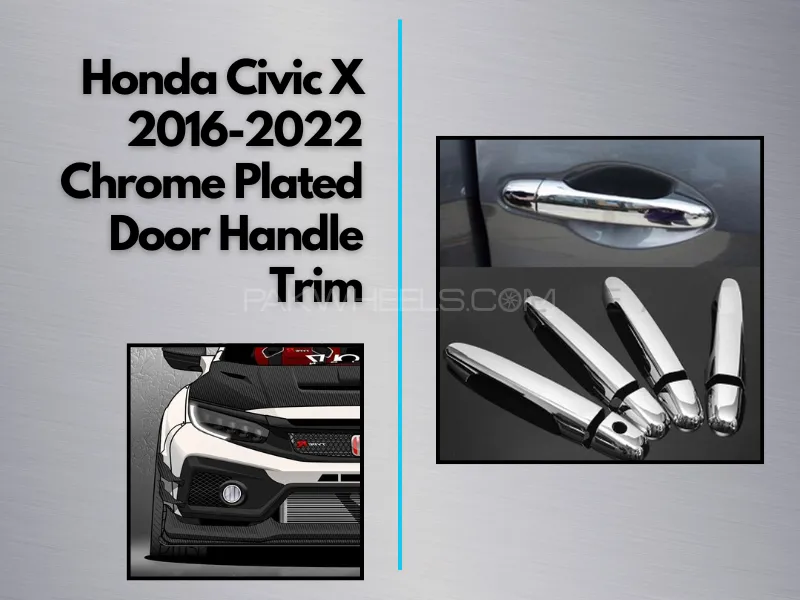 Honda Civic X 2016-2022 Chrome Plated Door Handle Trim Image-1