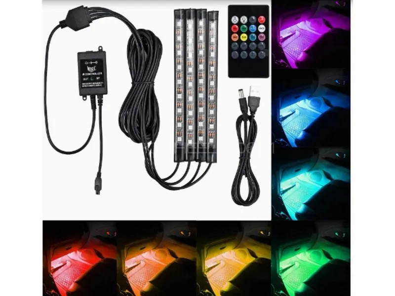 Led Car Interior Ambient Foot Light Backlight App Music control with Mobile & Remote Image-1