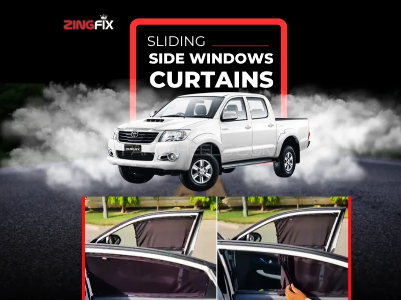 Zingfix Sliding Side Window Curtains for Toyota Hilux Vigo (2005-2015) – UV Protection  Image-1