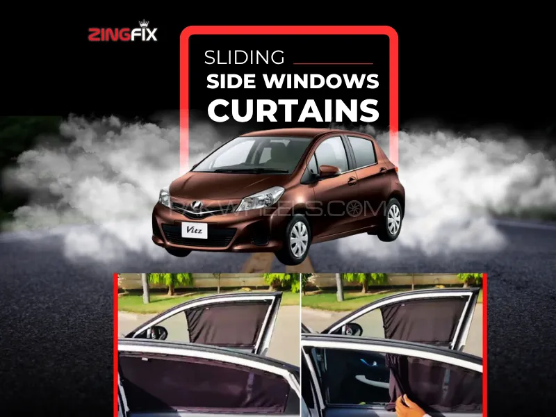 Zingfix Sliding Side Window Curtains for Toyota Vitz (2011-2016) – UV Protection & Privacy Shades Image-1