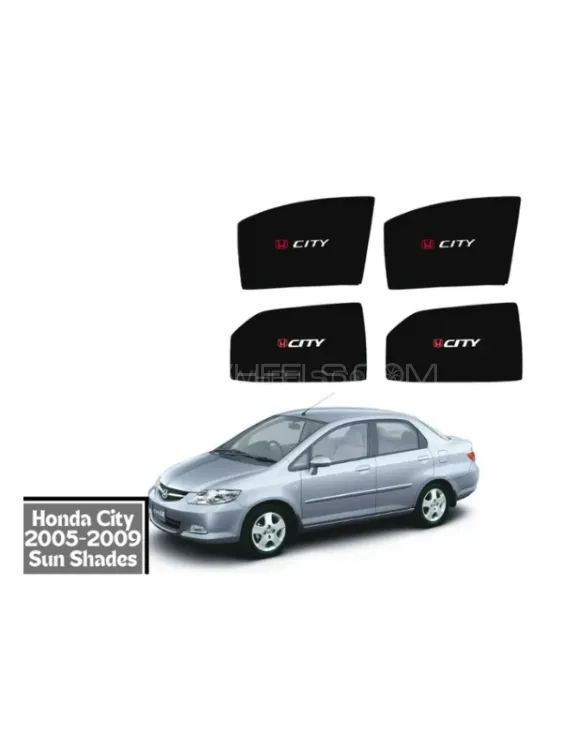 Honda City 2005-2009 Car Window shades | Sun shades fabric | Car black sun shades Image-1