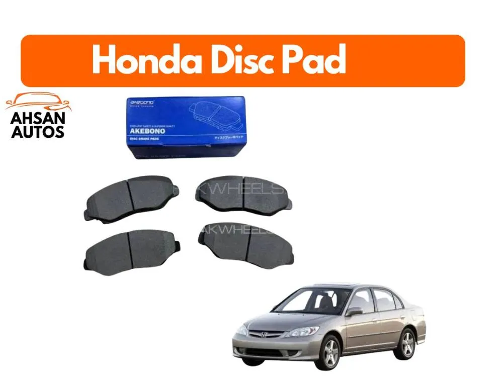 Honda Civic 2000-2004 Front Disc Pad Akebono Japan AN-376wk Image-1