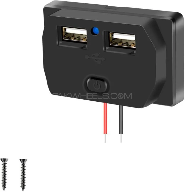 Universal Dual USB Socket Car Charger Quick Charge Socket Panel with Spring Cover And Switch 12V-24V Image-1