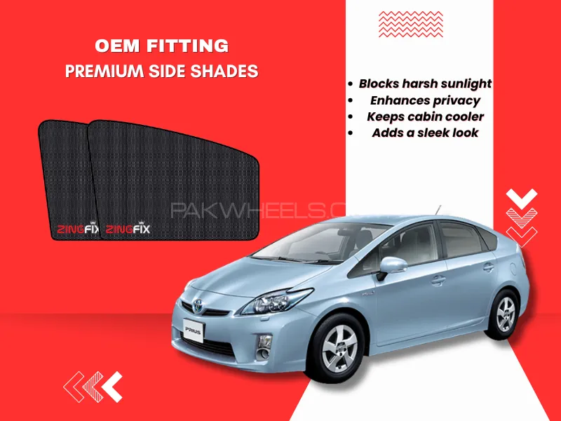 Zingfix Premium Mesh Foldable Side Window Shades for Toyota Prius (2009-2015) Image-1