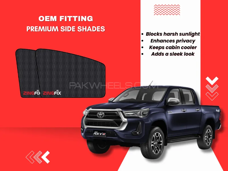 Zingfix Premium Mesh Foldable Side Window Shades for Toyota Revo Image-1
