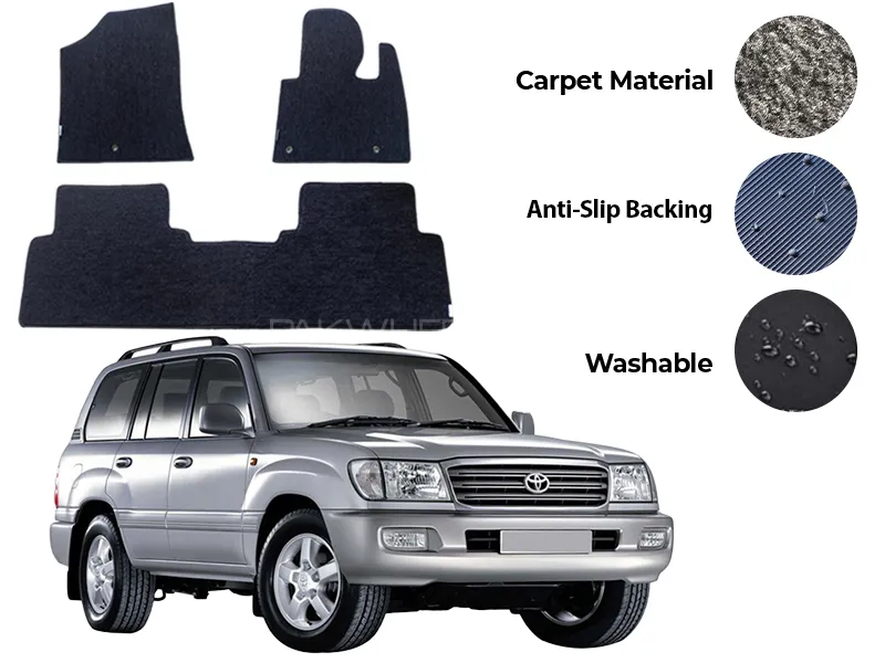 Toyota Land Cruiser Genuine Fitting Carpet Floor Mat 3PCS - Model 1998-2007 Image-1