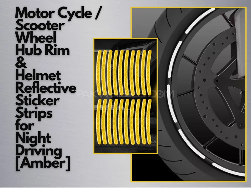 20 Pcs Car Wheel Hub AMBER Reflective Sticker Tire Rim Reflective Strips Luminous Sticker for Night  Image-1