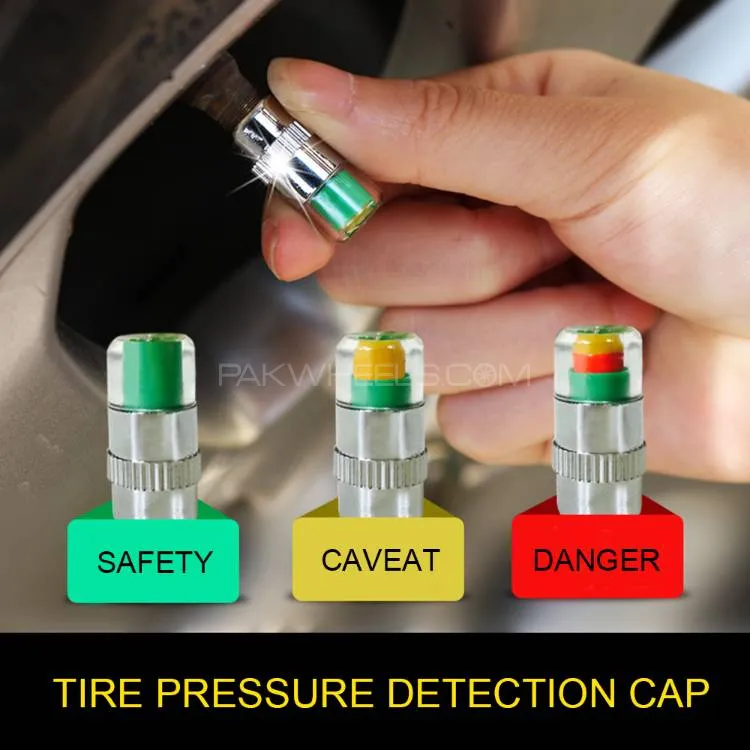 4PCS/Lot 2.4 Bar Car Auto Tire Pressure Alarm Monitor Valve Stem Caps Cover Alert Tyre Air gauge War Image-1