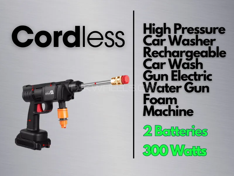 NEW Cordless High Pressure Car Washer Rechargeable Car Wash Gun Electric Water Gun Foam Machine [ 2  Image-1