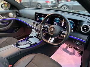 Mercedes E180 AMG
Model: 2021
Mileage: 6,000 Kn
Reg: 2021 Khi

*Apple Carplay smartphone integration
*Rear view camera
*AMG line interior & exterior
*Panoramic glass sunroof
*Active Parking Assist
*Digital instrument cluster
*Electric memory seats
*Tire pressure monitor
*Suspension for greater ground clearance
*Headliner, black fabric
*LED headlamps
*Privacy glass
*Burmester sound system
*Parking Package
*Night package
*Mirror package

Shahnawaz import and maintained

Calling and Visiting Hours 

Monday to Saturday 

11:00 AM to 7:00 PM