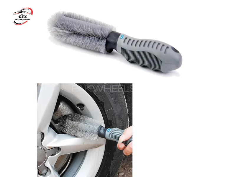 Car Wheel & Rim Cleaning Brush – Gray | Deep-Clean Bristles for Tough Brake Dust & Grime Image-1