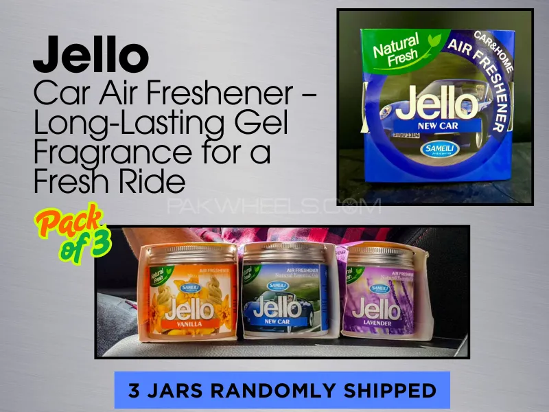 JELLO Car Air Freshener | Long-Lasting Gel Fragrance for a Fresh Ride [ PACK OF 3 ] Image-1