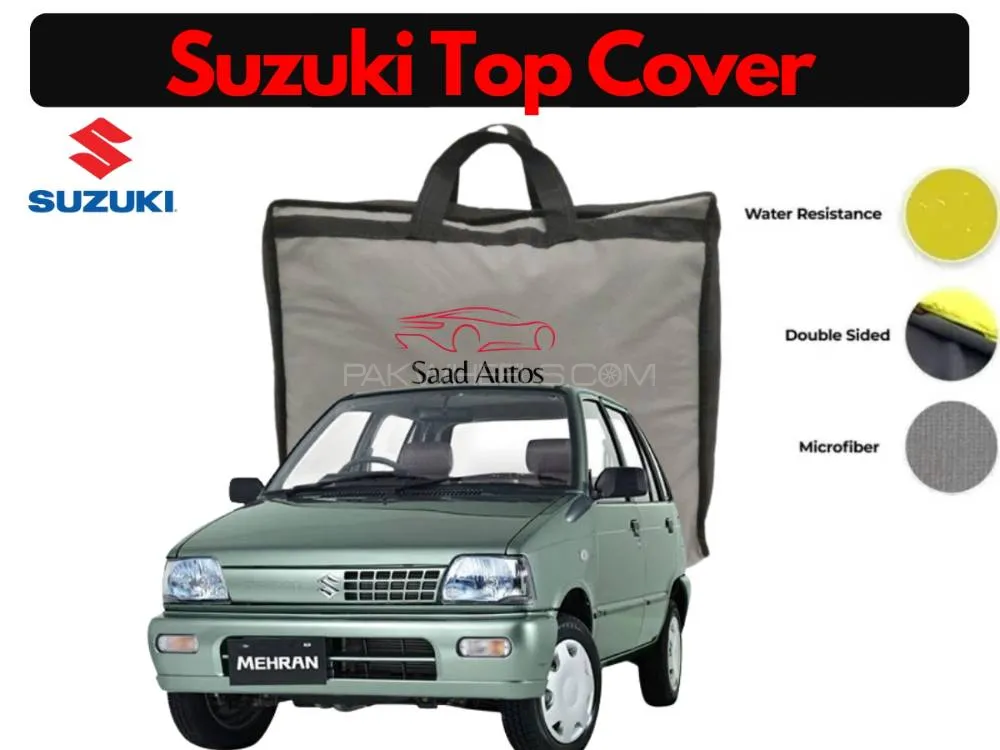 Suzuki Mehran 2012–2019 Parachute Rubber Coated Waterproof Soft Top Cover Image-1